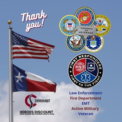 Heroes Discount | Law Enforcement | Fire Department | Military | EMS | Veteran| Chiropractor Granbury, TX